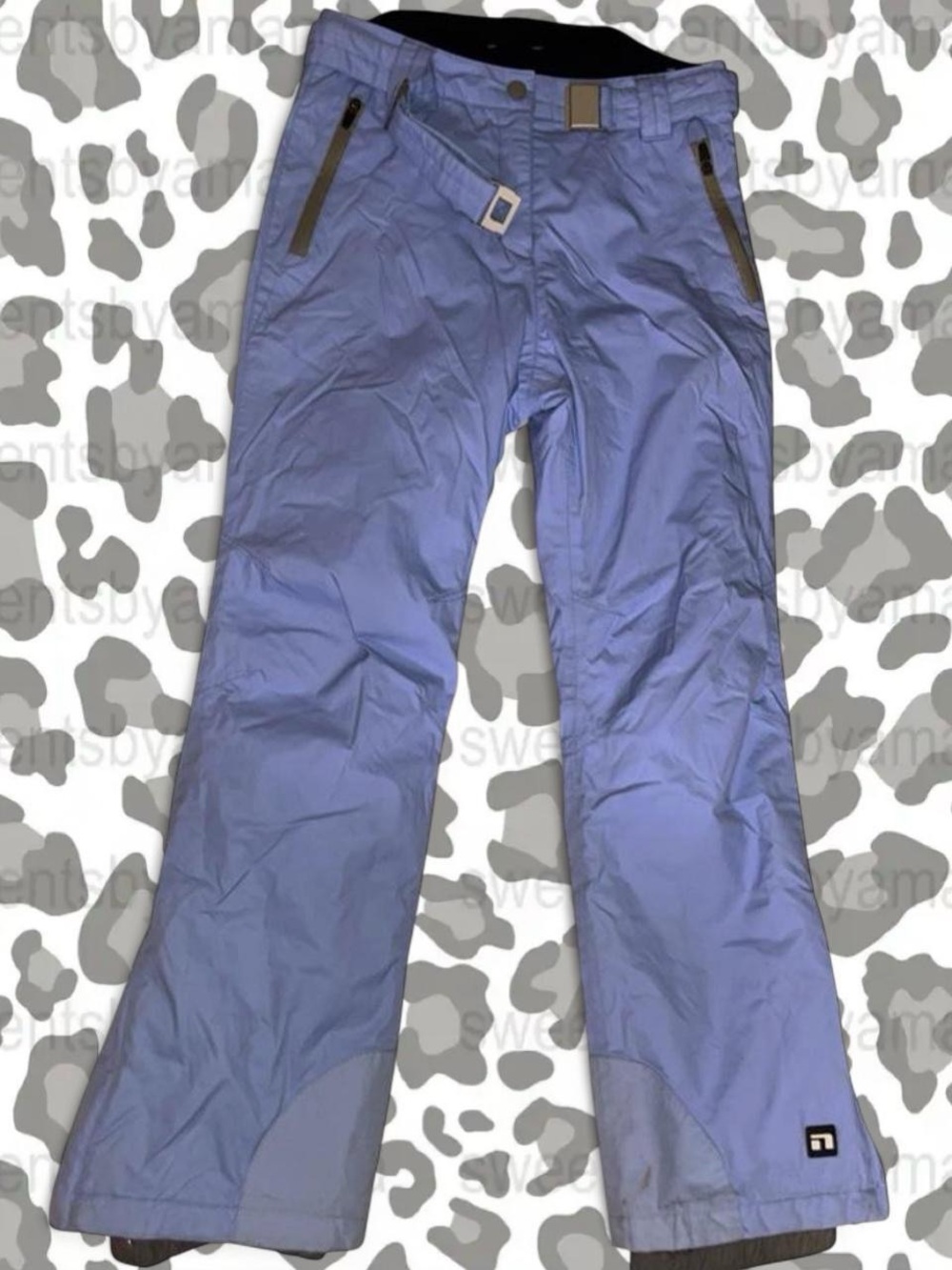 Women’s Light Blue Snow Pants with Zippered Pockets